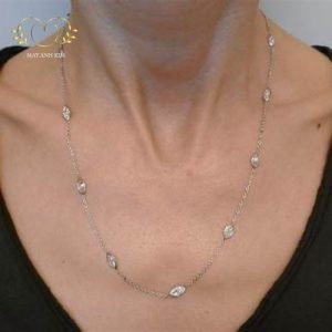 Mẫu dây chuyền bạch kim nữ đẹp đính đá nhỏ tinh tế