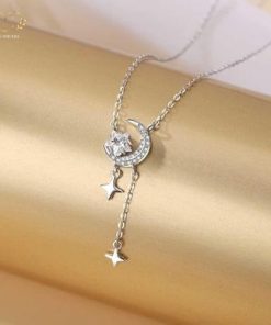 dây chuyền mặt trăng sao rơi sang trọng