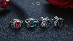 các mẫu nhẫn bạc nữ phong thủy may mắn cỏ 4 lá hồ ly đá CZ