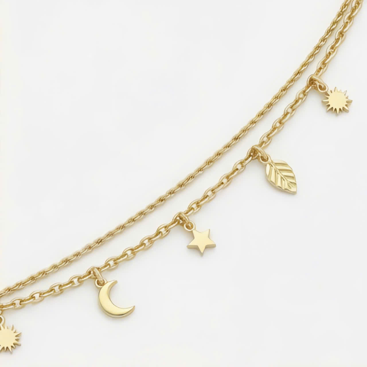 Lắc Chân Ball Chain "Golden Leaf" - Mạ Vàng 18K 3 Lắc Chân Ball Chain "Golden Leaf" - Mạ Vàng 18K