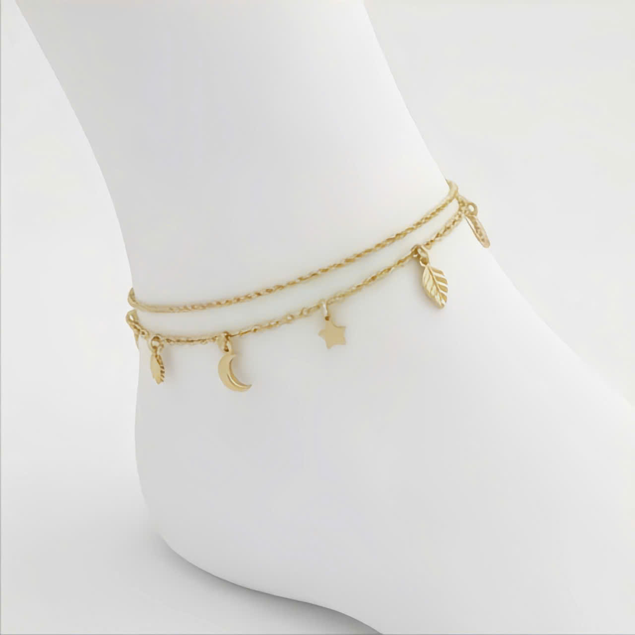 Lắc Chân Ball Chain "Golden Leaf" - Mạ Vàng 18K 1 Lắc Chân Ball Chain "Golden Leaf" - Mạ Vàng 18K