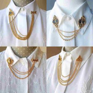 Ghim cài áo có dây xích thiết kế cổ điển