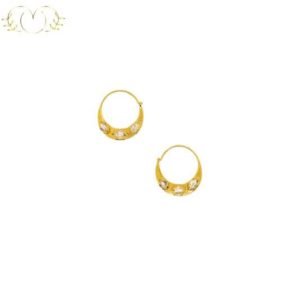 Bông Tai Vòng Tròn Đính Đá Sang Trọng Mạ Vàng Cao Cấp - Mây Ánh Kim