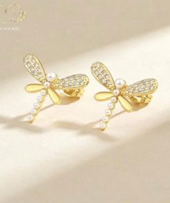 Bông Tai Nữ Hình Bướm Đính Đá Lấp Lánh Cao Cấp – Trang Sức Sang Trọng Dễ Phối Đồ - Mây Ánh Kim