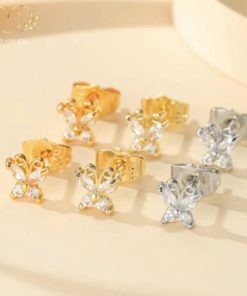 Bông Tai Nữ Hình Bướm Đính Đá Lấp Lánh Cao Cấp – Trang Sức Sang Trọng Dễ Phối Đồ - Mây Ánh Kim 5 Bông Tai Nữ Hình Bướm Đính Đá Lấp Lánh Cao Cấp – Trang Sức Sang Trọng Dễ Phối Đồ - Mây Ánh Kim
